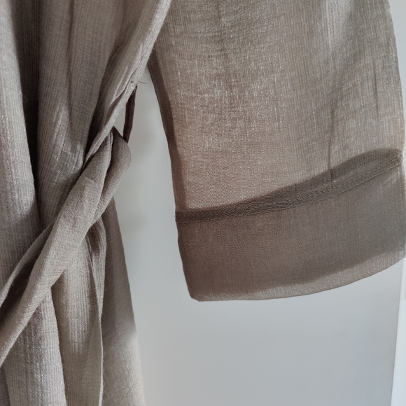 Silk Robe - Olive Grey/Green - Picture 5 of 6
